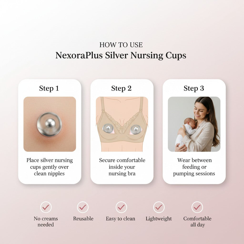 NexoraPlus Sterling Silver Nursing Cups